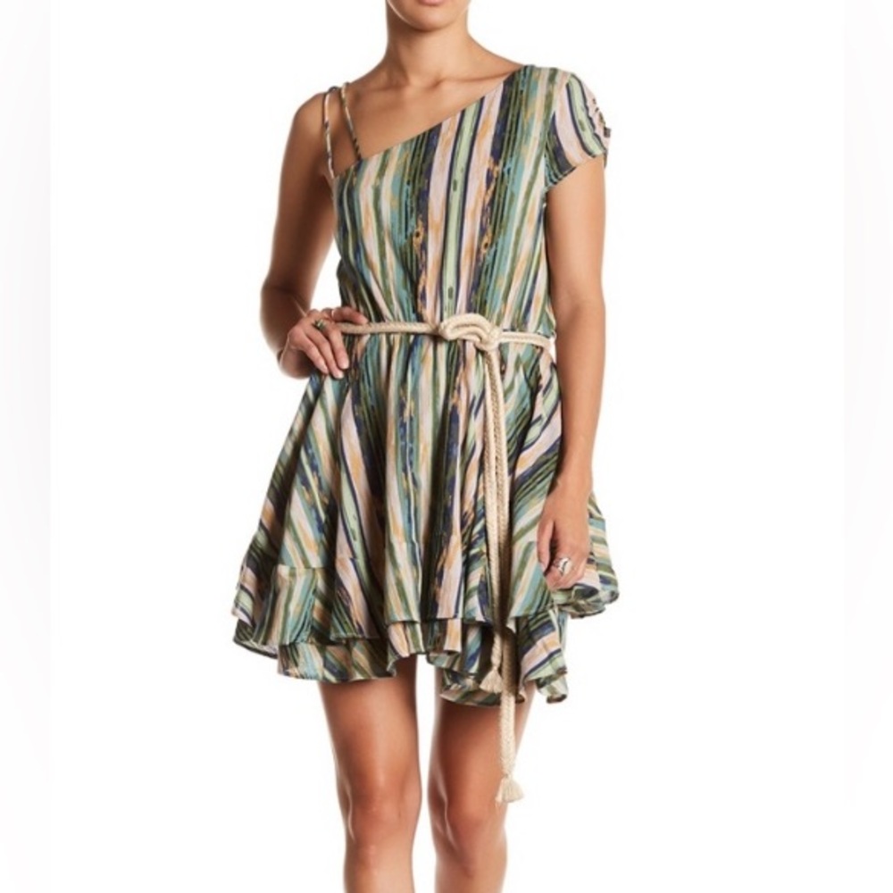 Free People Heart Shaped Faces Assymetrical Mini Dress NWT